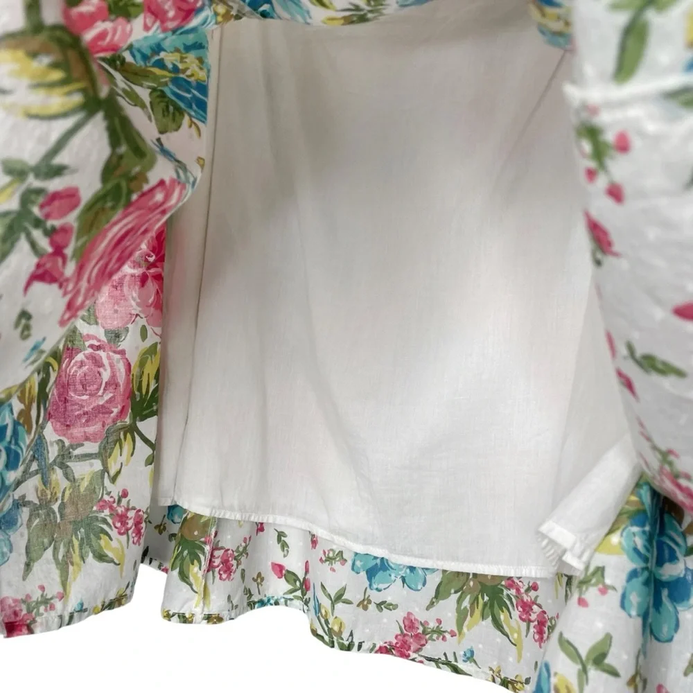 JM Collection 100% Cotton Floral Skirt Size 12 Flowers Girly Feminine Classic
